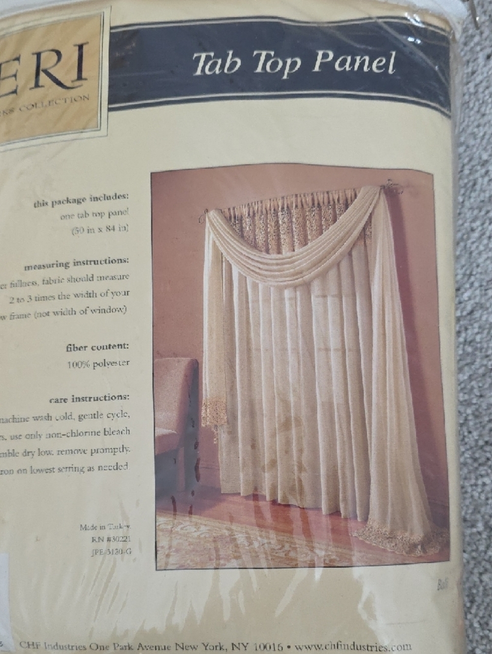 Beige and White Fine Macrame Panel Curtains - Picture 5 of 6
